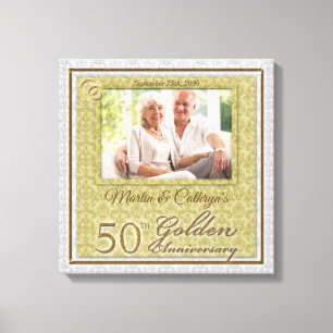 50th Anniversary 16x16 Personalized Photo Canvas Print