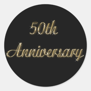 50th Anniversary 1.5" Diamter Round Sticker