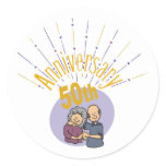 50th anniversary 2w classic round sticker