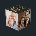 50th Anniversary 4 Photo Black & Gold Personalized Cube<br><div class="desc">Give a golden anniversary commemorative gift featuring four photos of the wonderful couple 50 YEARS IN THE MAKING. The black and gold themed design allows you to personalize it with the couple's names and their wedding year. NOTE: The black background color can be changed as desired. Contact the designer if...</div>