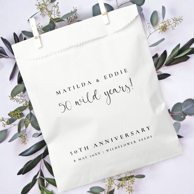50th Anniversary | 50 Wild Years Wildflower Seeds Favor Bag (Creator Uploaded)