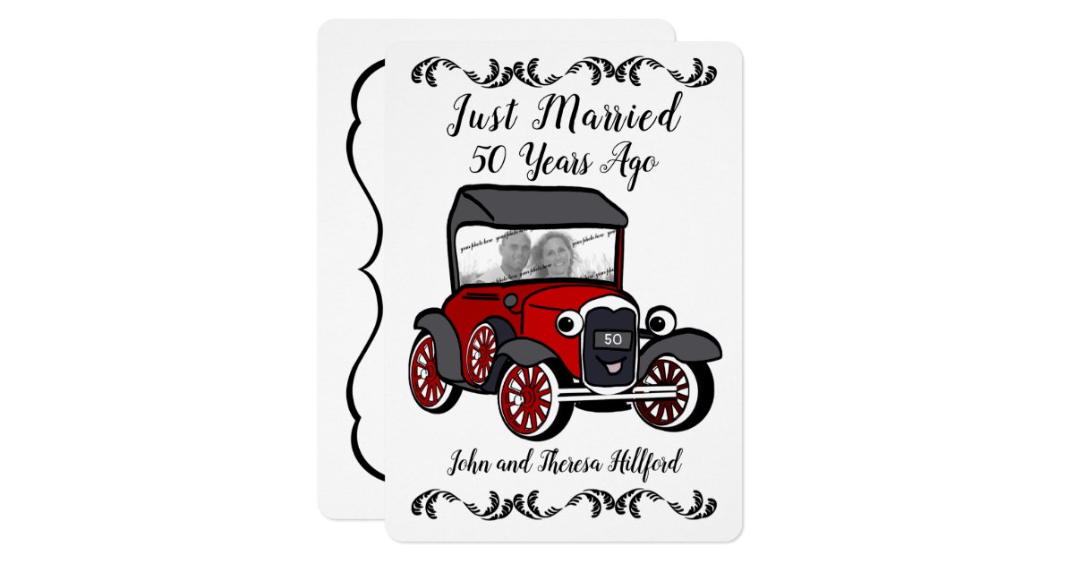 50th Anniversary Antique Car Invitation