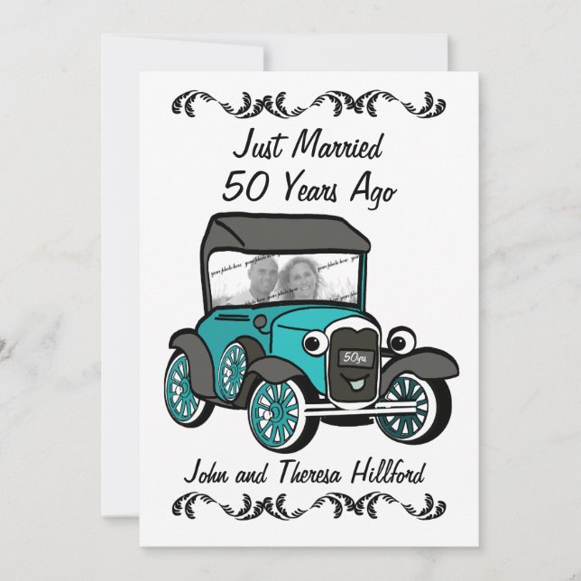 50th Anniversary Antique Car Invitation (Front)