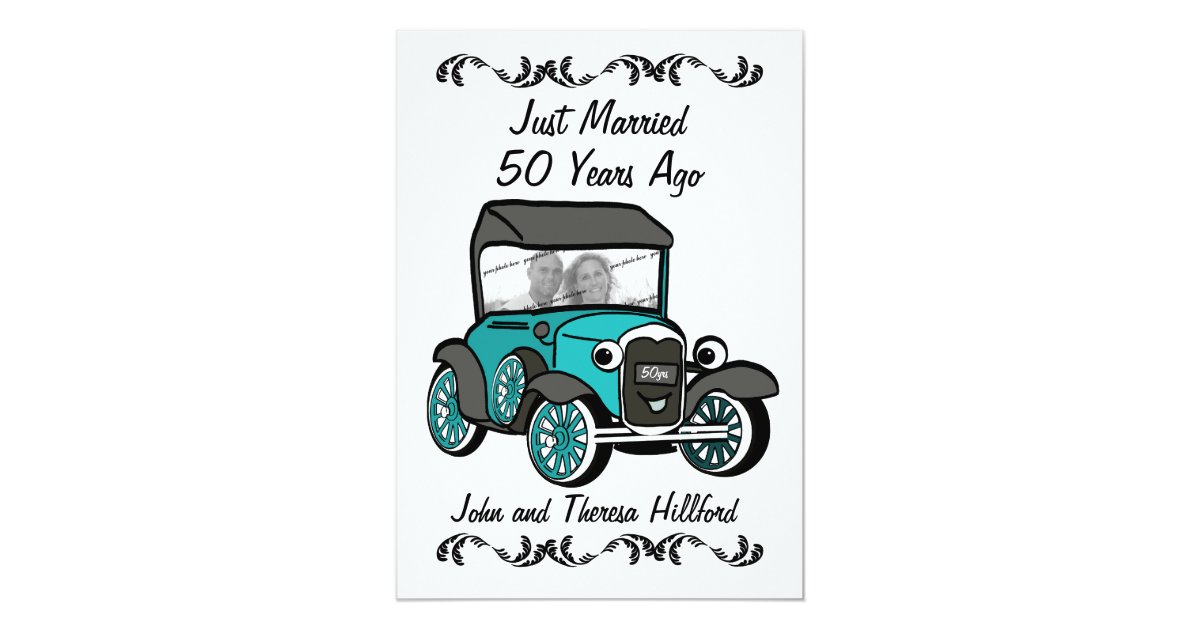 50th Anniversary Antique Car Invitation