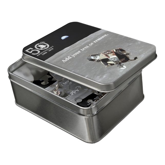 50th Anniversary Apollo 11, Lunar Module and Moon, Jigsaw Puzzle (Lid Open)