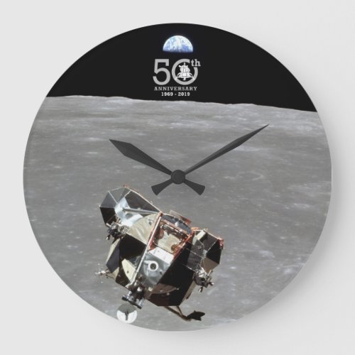 50th Anniversary Apollo 11 Mission Moon Landing Large Clock
