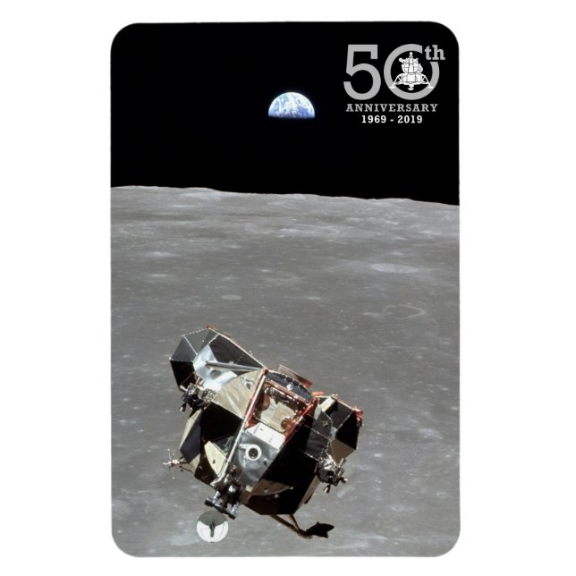 50th Anniversary, Apollo 11 Mission Moon Landing: Magnet (Vertical)