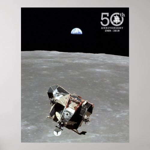50th Anniversary Apollo 11 Mission Moon Landing Poster