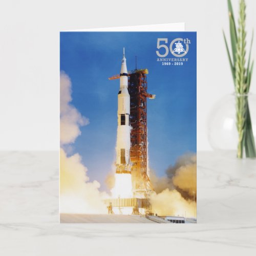 50th Anniversary Apollo 11 Moon Landing Saturn V Card