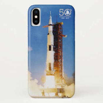 50th Anniversary Apollo 11 Moon Landing  Saturn V: Iphone X Case by RWdesigning at Zazzle