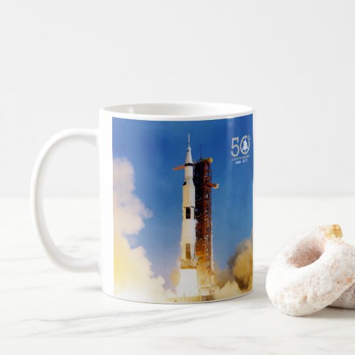 50th Anniversary Apollo 11 Moon Landing Saturn V Coffee Mug