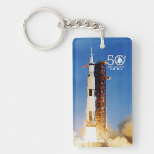 50th Anniversary Apollo 11 Moon Landing Saturn V Keychain