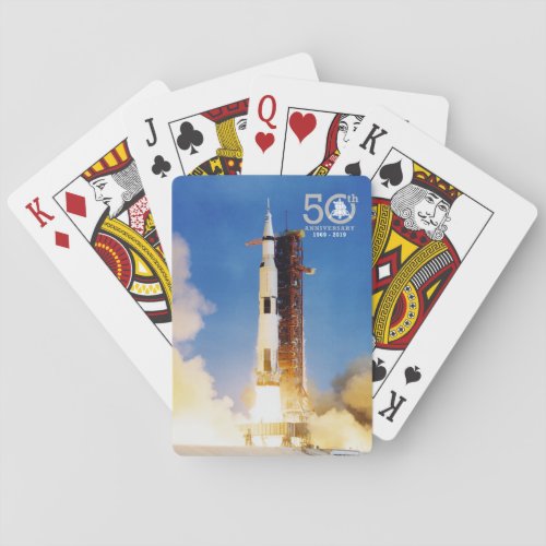 50th Anniversary Apollo 11 Moon Landing Saturn V Playing Cards