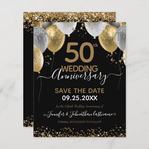 50th Anniversary Balloon Save the Date Budget