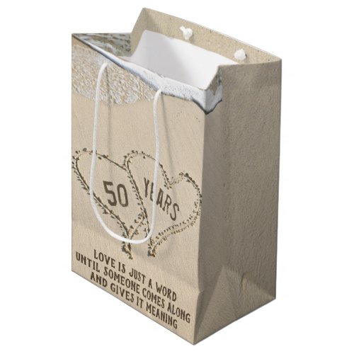 50th Anniversary Beach Hearts Medium Gift Bag
