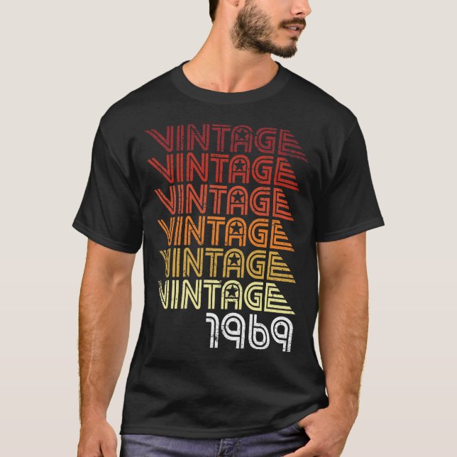 50th Anniversary Birthday Gift Born in 1969 Retro T-Shirt (Front)