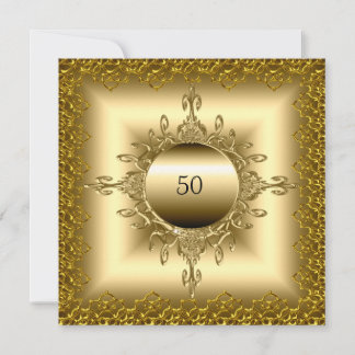 50th Anniversary Birthday Party gold Invitation