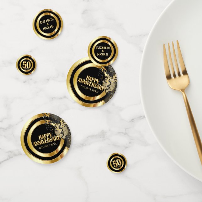 50th Anniversary - Black and Gold Confetti (Group)