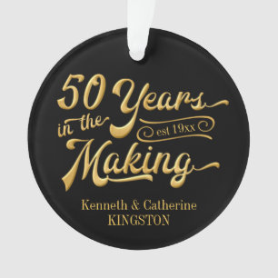 50th Anniversary Black and Gold Photo Keepsake Ornament