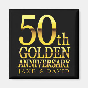 50TH ANNIVERSARY BLACK GOLD PERSONALIZED MAGNET