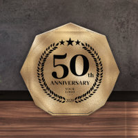 50th Anniversary Business Logo Gold Acrylic Award