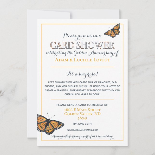 50th Anniversary Card Shower Request Invitation (Front)