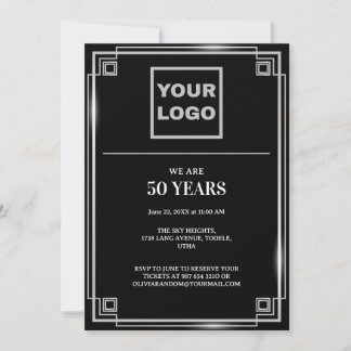 50th Anniversary celebration business logo Invitation
