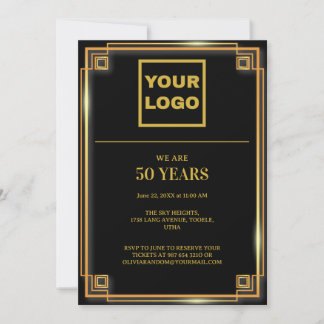 50th Anniversary celebration business logo Invitation