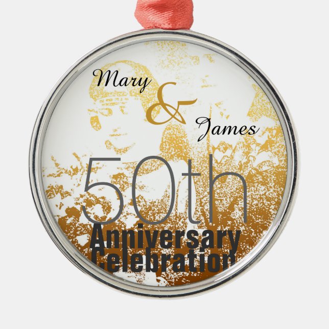 50th Anniversary Celebration Customizable Ornament (Front)