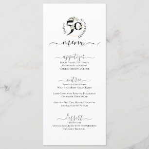 50th Anniversary Celebration Menu