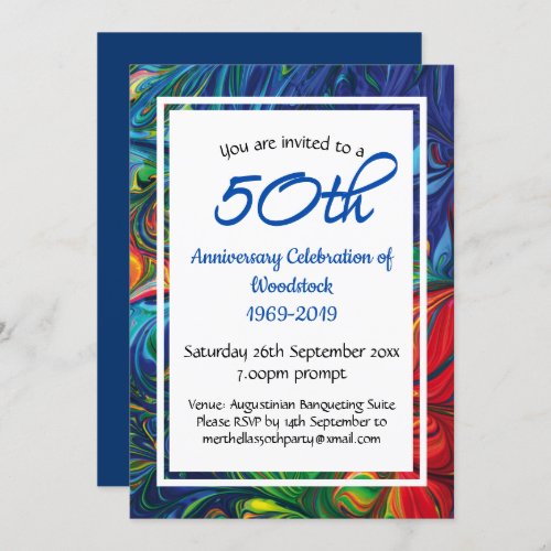 50th Anniversary Celebration Retro Personalized Invitation