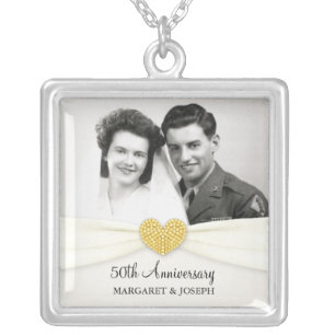 50th Anniversary Celebration Wedding Photo Pendant