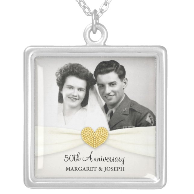 50th Anniversary Celebration Wedding Photo Pendant (Front)