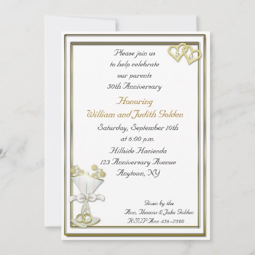 50th Anniversary Champagne Invitation