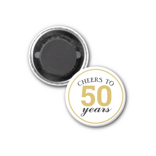 50th Anniversary Cheers to 50 Years Gold Favor Magnet
