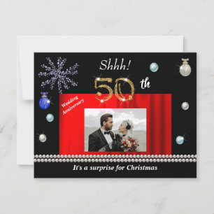 50th Anniversary Christmas Surprise Save the Date Invitation