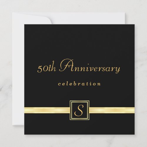 50th Anniversary - Classic Monogram Invitations