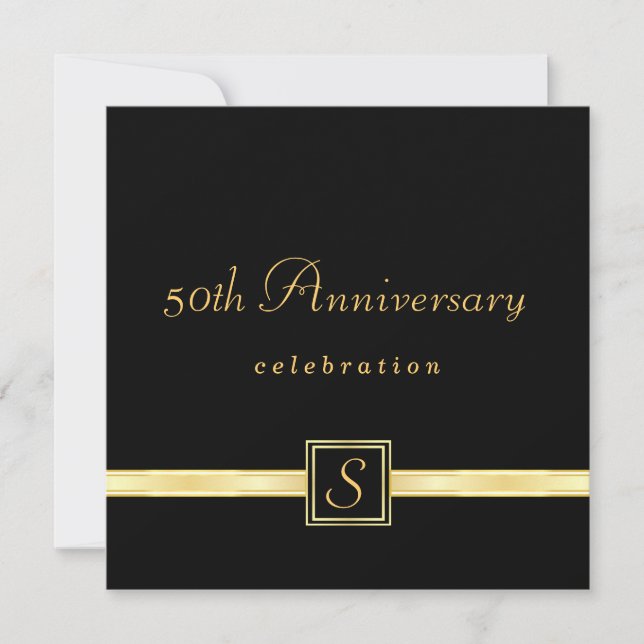 50th Anniversary - Classic Monogram Invitations (Front)