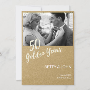 50th Anniversary – Classic Photo Gold Invitation