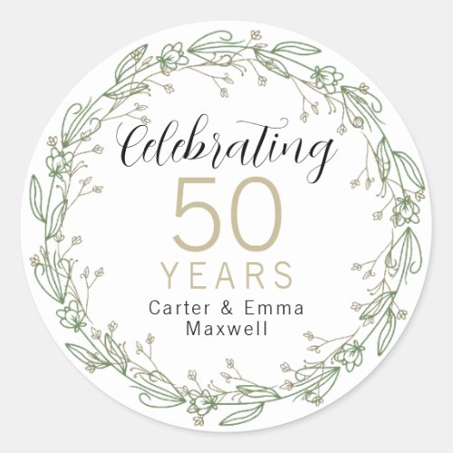 50th Anniversary Classic Round Sticker