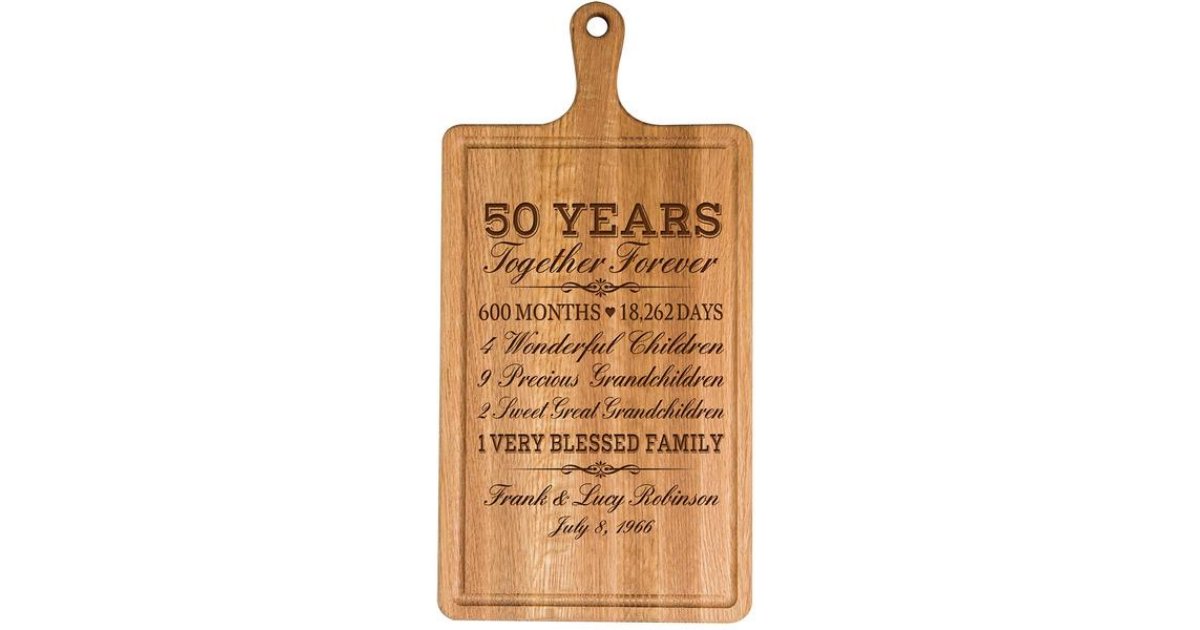50th Anniversary Classy Cherry Wood Cutting Board Zazzle