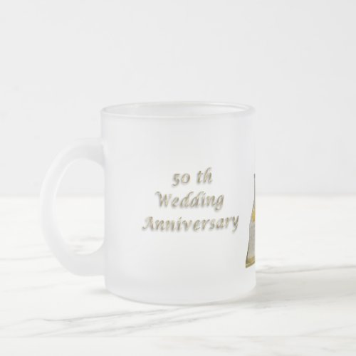 50th Anniversary Clear Frosted Mug_ customize Frosted Glass Coffee Mug