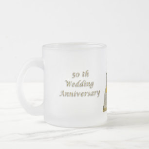 50th Anniversary Clear Frosted Mug- customize Glass Coffee Mug
