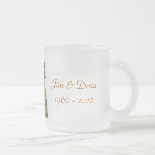 50th Anniversary Clear Frosted Mug_ customize it Frosted Glass Coffee Mug