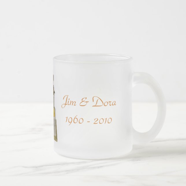 50th Anniversary Clear Frosted Mug- customize it Glass Coffee Mug (Right)