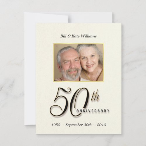 50th Anniversary - Contemporary Photo Invitations