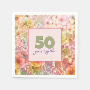 50th Anniversary Cosmos Floral Garden Napkins