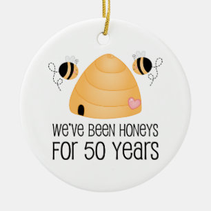 50th Anniversary Couple Gift Ceramic Ornament