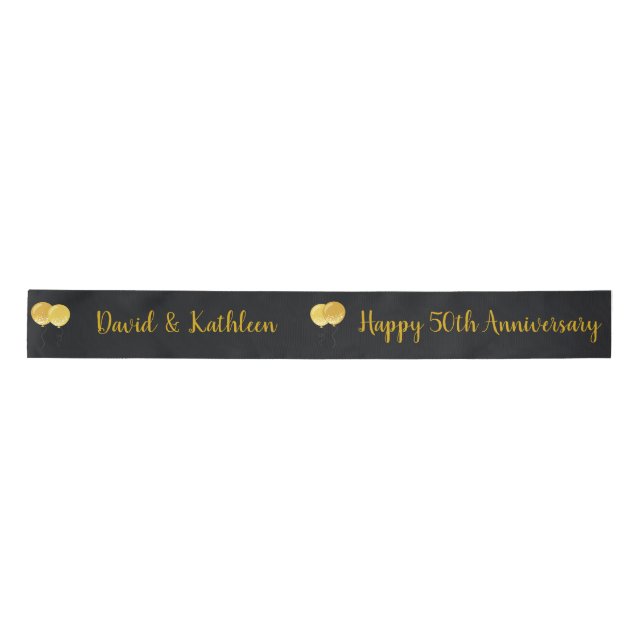50th Anniversary Custom Black & Gold Ribbon (Front)