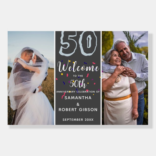 50th Anniversary custom photo welcome poster  (Front)